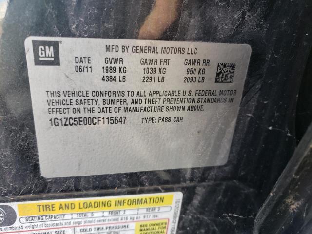 Photo 10 from auction – 2012 CHEVROLET MALIBU SED with VIN 1G1ZC5E00CF115647