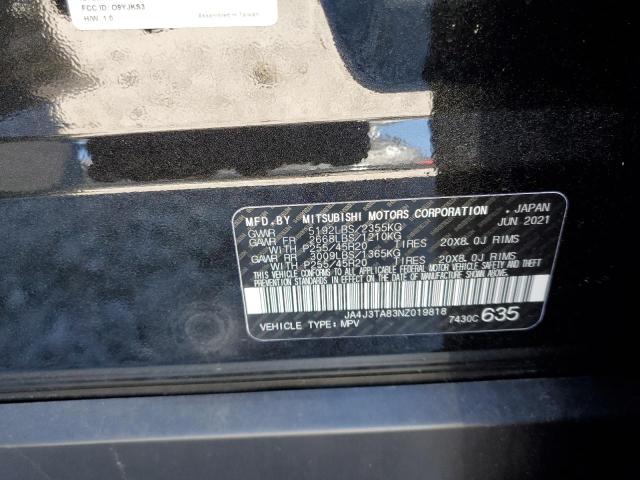 Photo 10 from auction – 2022 MITSUBISHI OUTLANDER with VIN JA4J3TA83NZ019818