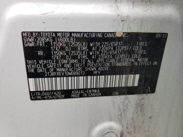 Photo 10 from auction – 2013 TOYOTA RAV4 XLE with VIN 2T3RFREV1DW089013