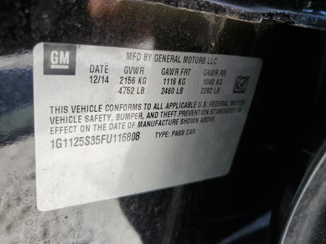 Photo 10 from auction – 2015 CHEVROLET IMPALA LT with VIN 1G1125S35FU116808