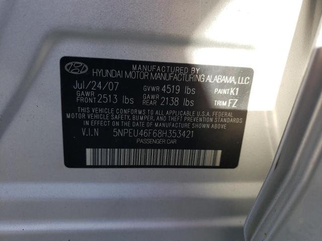 Photo 10 from auction – 2008 HYUNDAI SONATA SE with VIN 5NPEU46F68H353421