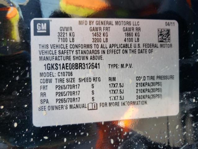 Photo 10 from auction – 2011 GMC YUKON SLE with VIN 1GKS1AE08BR312641
