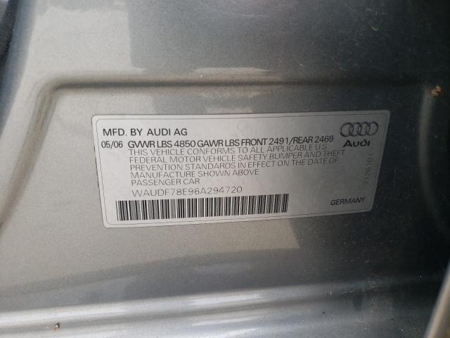 Photo 10 from auction – 2006 AUDI A4 2.0T QU with VIN WAUDF78E96A294720
