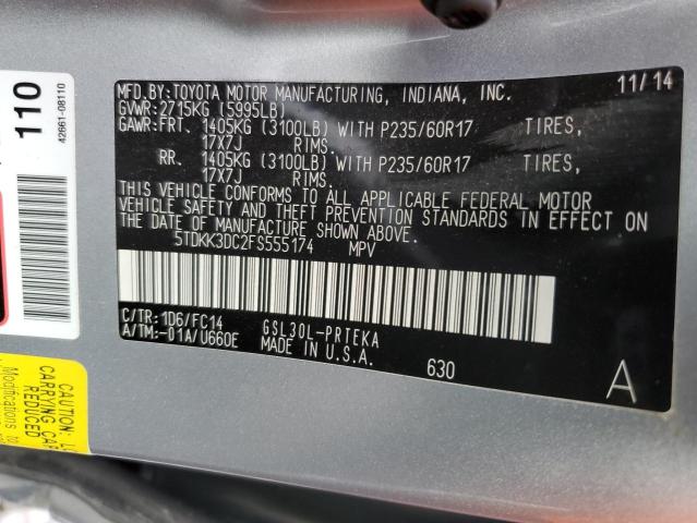 Photo 10 from auction – 2015 TOYOTA SIENNA LE with VIN 5TDKK3DC2FS555174