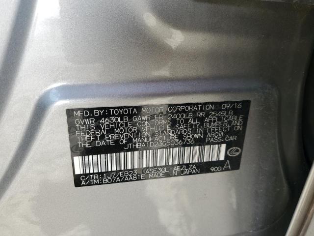 Photo 10 from auction – 2016 LEXUS IS 200T with VIN JTHBA1D23G5036736