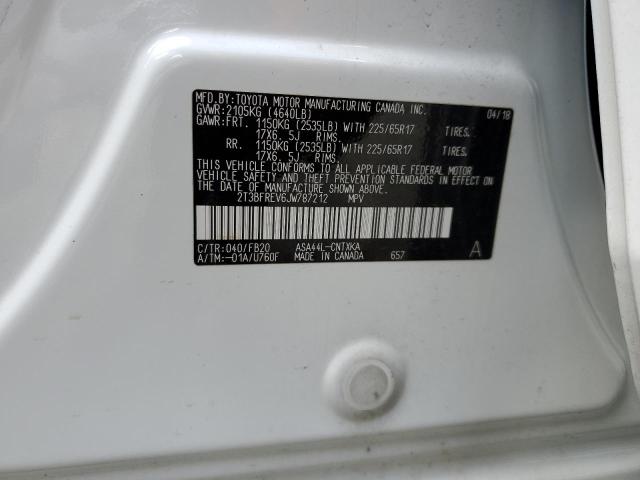 Photo 10 from auction – 2018 TOYOTA RAV4 LE with VIN 2T3BFREV6JW787212