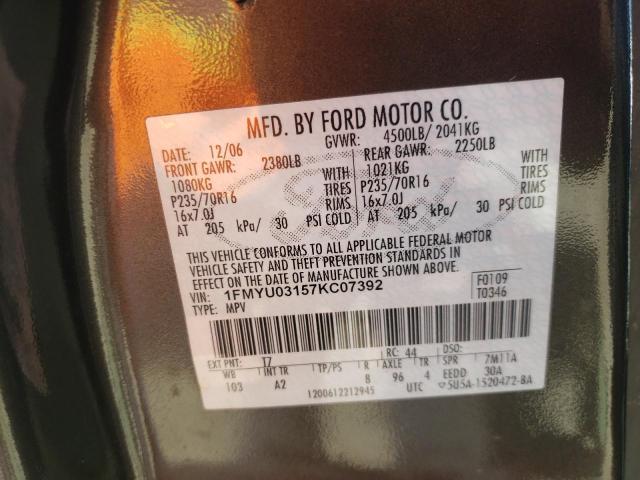 Photo 10 from auction – 2007 FORD ESCAPE XLT with VIN 1FMYU03157KC07392