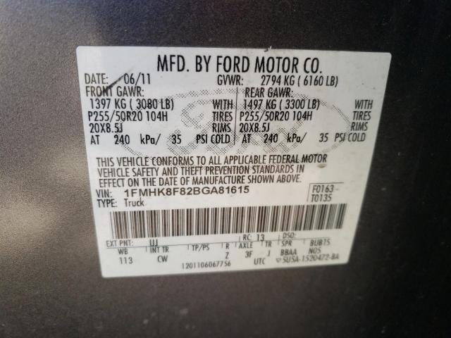 Photo 10 from auction – 2011 FORD EXPLORER L with VIN 1FMHK8F82BGA81615