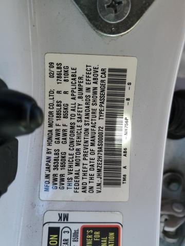 Photo 10 from auction – 2010 HONDA INSIGHT EX with VIN JHMZE2H79AS000072