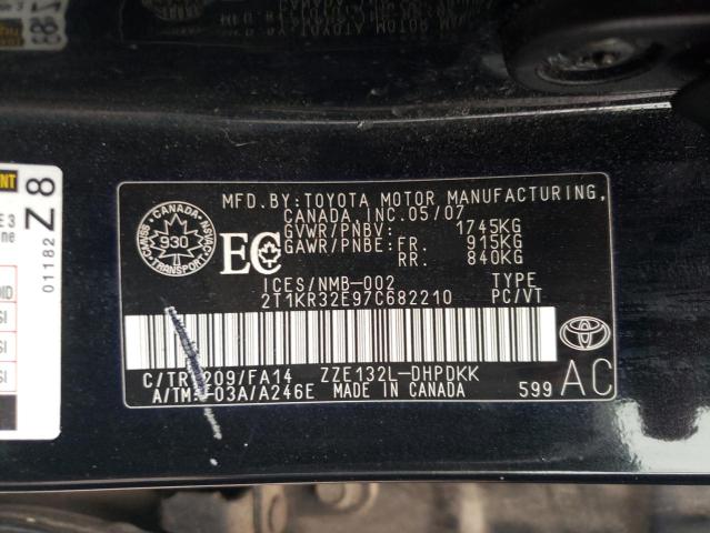 Photo 10 from auction – 2007 TOYOTA COROLLA MA with VIN 2T1KR32E97C682210