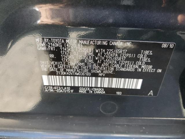 Photo 10 from auction – 2010 TOYOTA RAV4 LIMIT with VIN 2T3DK4DV7AW036189