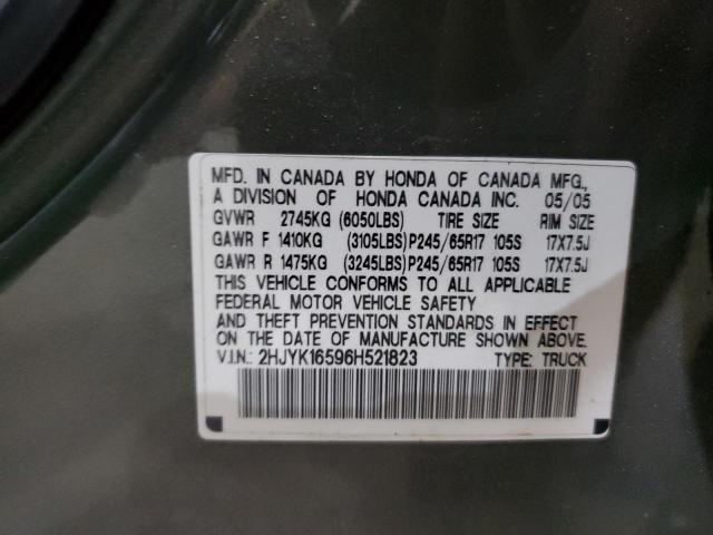 Photo 10 from auction – 2006 HONDA RIDGELINE with VIN 2HJYK16596H521823