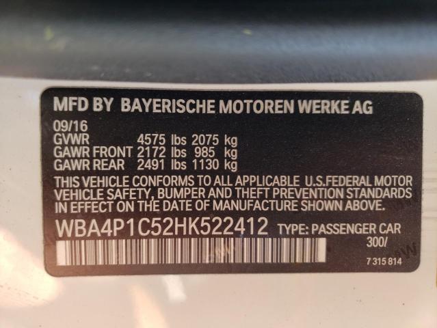 Photo 10 from auction – 2017 BMW 440I with VIN WBA4P1C52HK522412