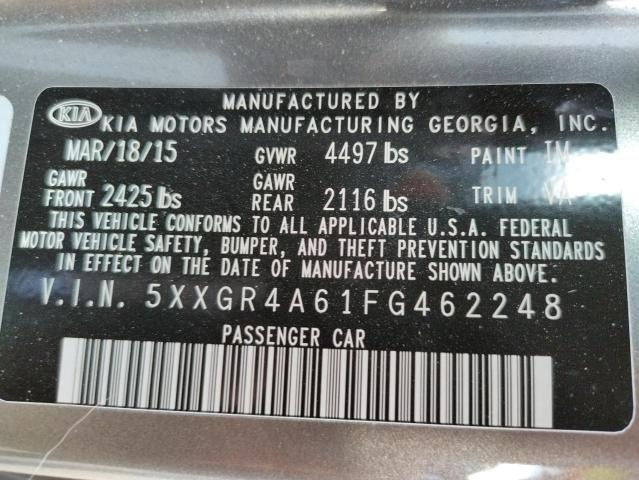 Photo 10 from auction – 2015 KIA OPTIMA SX with VIN 5XXGR4A61FG462248