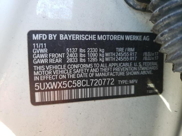 Photo 10 from auction – 2012 BMW X3 XDRIVE2 with VIN 5UXWX5C58CL720772