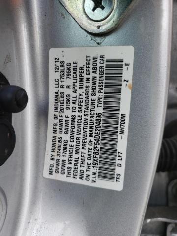 Photo 10 from auction – 2013 HONDA CIVIC LX with VIN 19XFB2F54DE204896