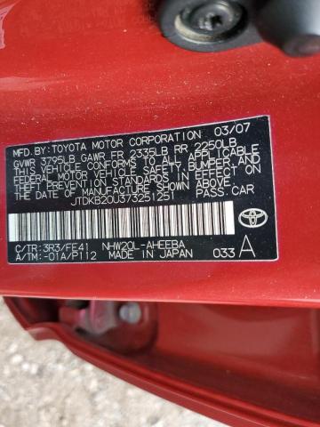 Photo 10 from auction – 2007 TOYOTA PRIUS with VIN JTDKB20U373251251