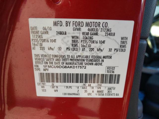 Photo 10 from auction – 2010 FORD ESCAPE HYB with VIN 1FMCU9DG8AKD17572