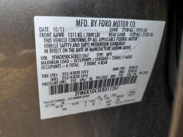 Photo 10 from auction – 2012 FORD FLEX LIMIT with VIN 2FMGK5DC3CBD11267