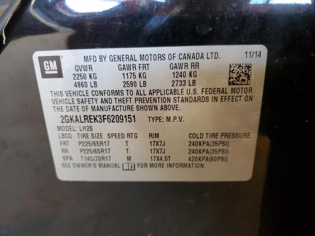 Photo 10 from auction – 2015 GMC TERRAIN SL with VIN 2GKALREK3F6209151