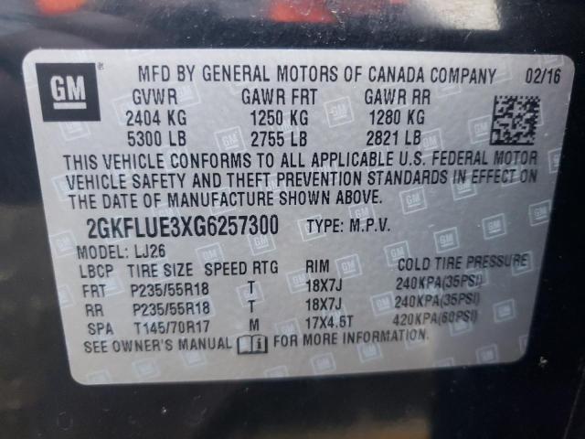 Photo 10 from auction – 2016 GMC TERRAIN SL with VIN 2GKFLUE3XG6257300