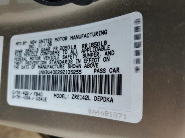 Photo 10 from auction – 2009 TOYOTA COROLLA BA with VIN 1NXBU40E29Z135255
