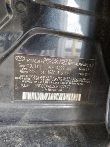 Photo 10 from auction – 2012 HYUNDAI SONATA SE with VIN 5NPEC4AC3CH377670