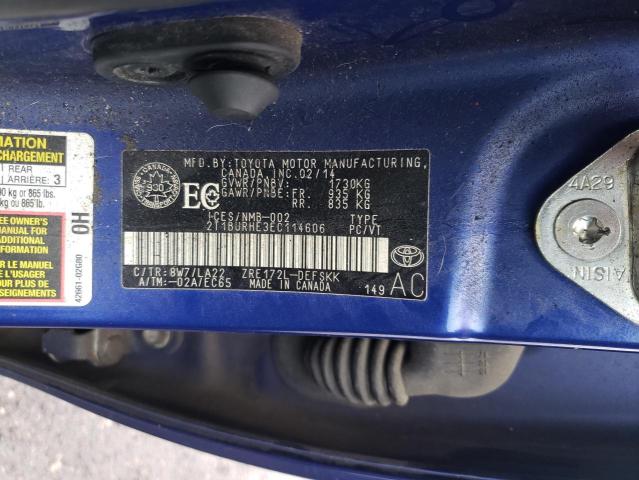 Photo 10 from auction – 2014 TOYOTA COROLLA L with VIN 2T1BURHE3EC114606