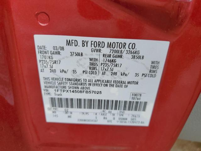Photo 10 from auction – 2008 FORD F150 with VIN 1FTPX14508FB57025