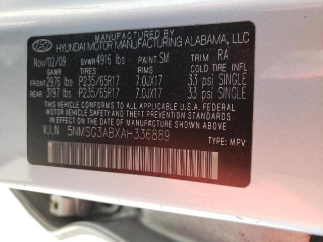 Photo 10 from auction – 2010 HYUNDAI SANTA FE G with VIN 5NMSG3ABXAH336889