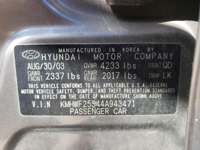 Photo 10 from auction – 2004 HYUNDAI SONATA GL with VIN KMHWF25S44A943471