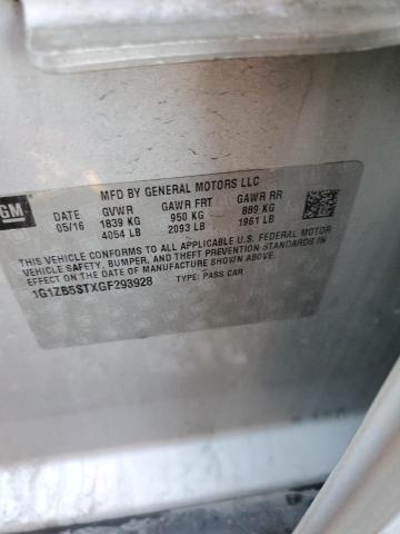 Photo 10 from auction – 2016 CHEVROLET MALIBU LS with VIN 1G1ZB5STXGF293928