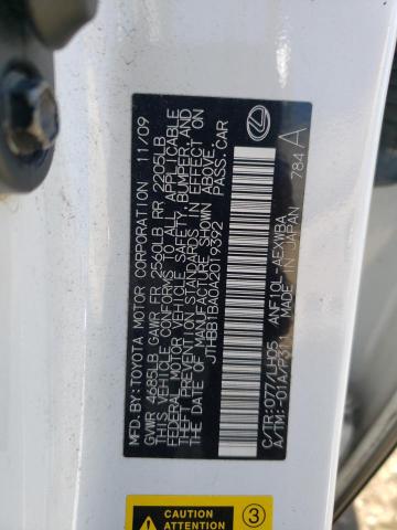 Photo 10 from auction – 2010 LEXUS HS 250H with VIN JTHBB1BA0A2019392
