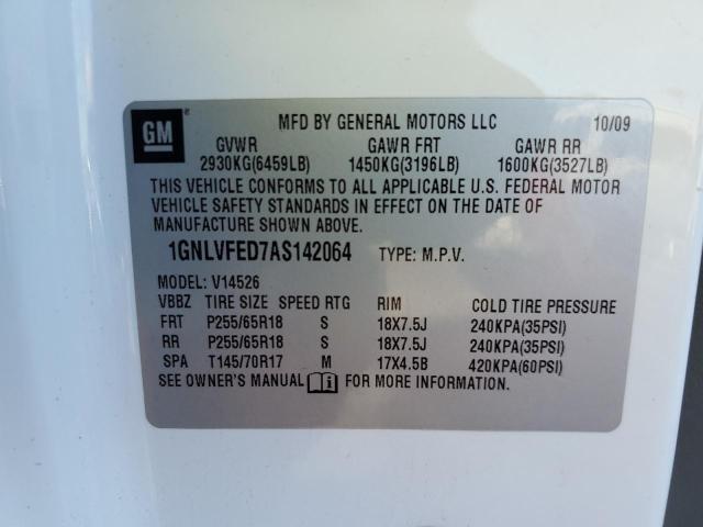 Photo 10 from auction – 2010 CHEVROLET TRAVERSE L with VIN 1GNLVFED7AS142064