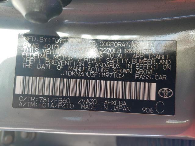 Photo 10 from auction – 2015 TOYOTA PRIUS with VIN JTDKN3DU3F1897102
