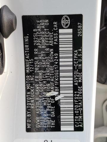 Photo 10 from auction – 2016 TOYOTA CAMRY LE with VIN 4T1BF1FK0GU174249