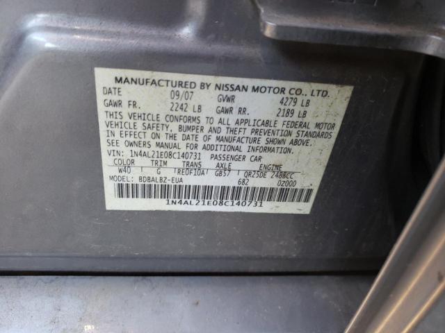 Photo 10 from auction – 2008 NISSAN ALTIMA 2.5 with VIN 1N4AL21E08C140731