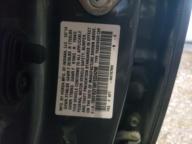 Photo 10 from auction – 2015 HONDA CIVIC LX with VIN 19XFB2F50FE024298
