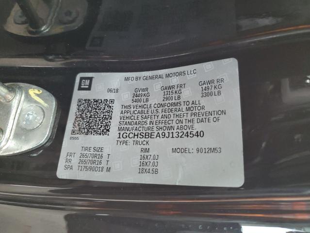 Photo 10 from auction – 2018 CHEVROLET COLORADO with VIN 1GCHSBEA9J1324540