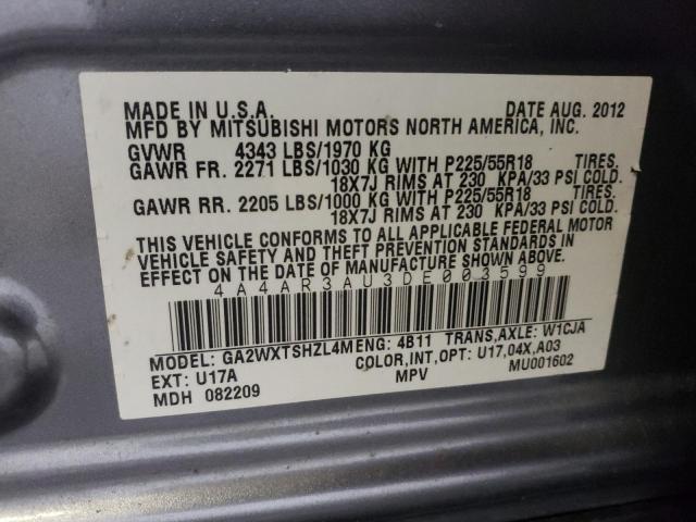 Photo 10 from auction – 2013 MITSUBISHI OUTLANDER with VIN 4A4AR3AU3DE003599