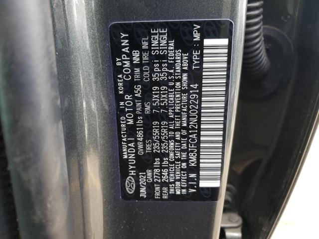Photo 10 from auction – 2022 HYUNDAI TUCSON SEL with VIN KM8JFCA12NU022914