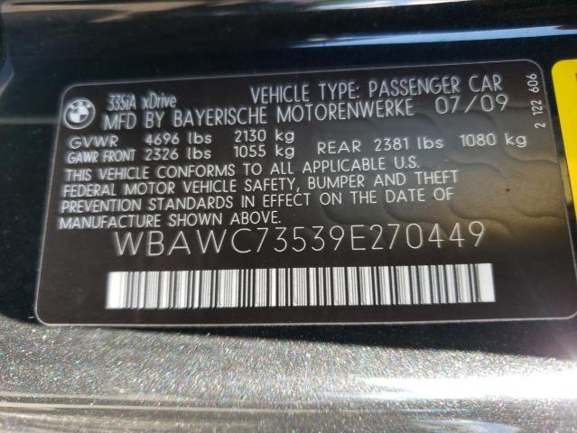 Photo 10 from auction – 2009 BMW 335 XI with VIN WBAWC73539E270449