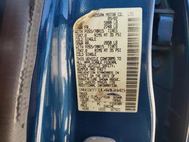 Photo 10 from auction – 2003 NISSAN FRONTIER C with VIN 1N6ED27T33C406845