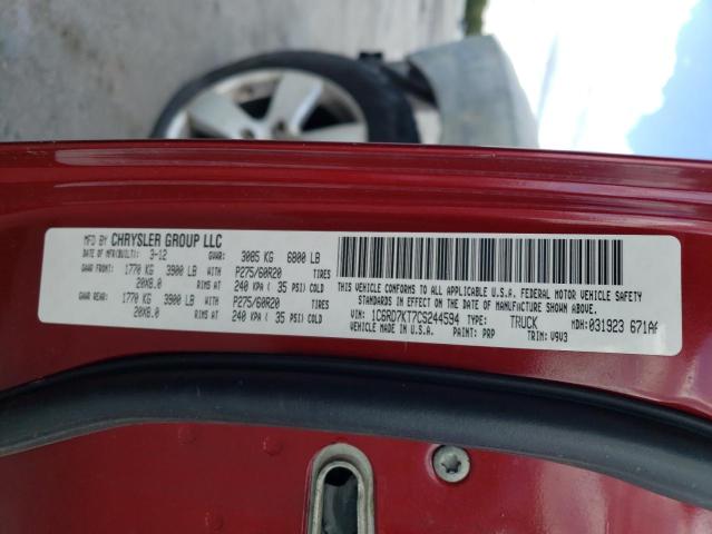 Photo 10 from auction – 2012 DODGE RAM 1500 S with VIN 1C6RD7KT7CS244594