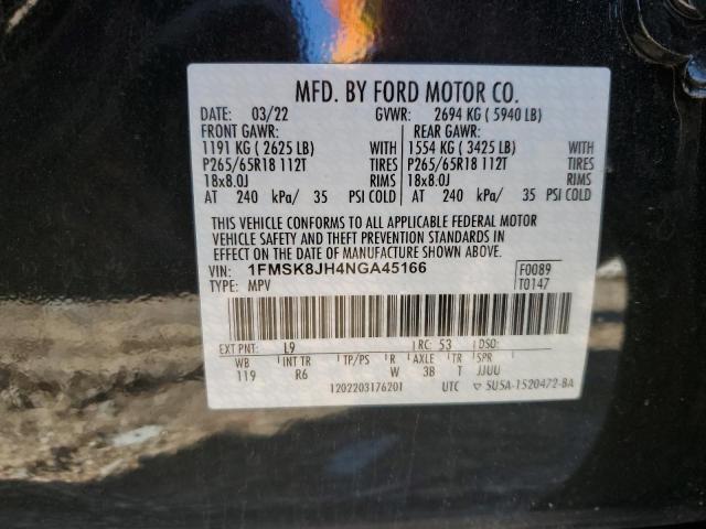 Foto 10 de la subasta – 2022 FORD EXPLORER T con VIN 1FMSK8JH4NGA45166
