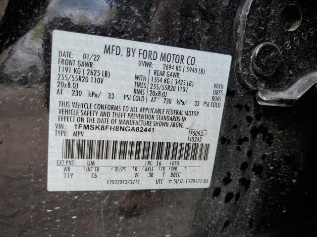 Photo 14 from auction – 2022 FORD EXPLORER L with VIN 1FMSK8FH8NGA82441