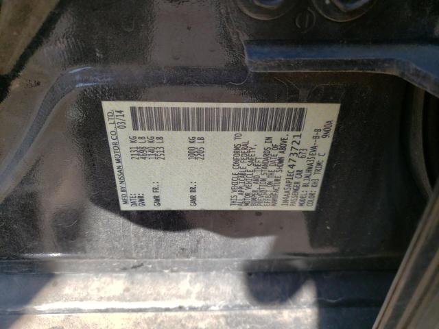 Photo 10 from auction – 2014 NISSAN MAXIMA S with VIN 1N4AA5AP1EC473721