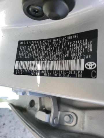 Photo 10 from auction – 2021 TOYOTA COROLLA LE with VIN 5YFEPMAE3MP205830