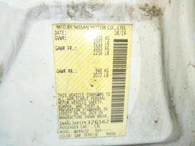 Photo 10 from auction – 2015 NISSAN ALTIMA 2.5 with VIN 1N4AL3AP1FN326562