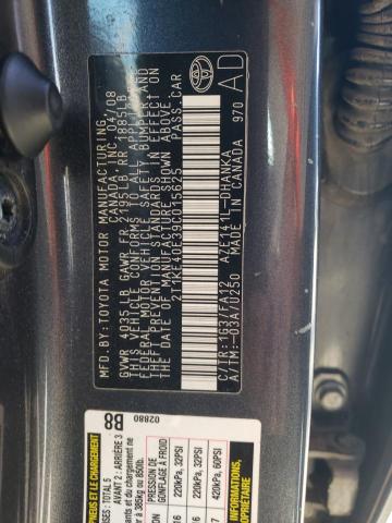Photo 10 from auction – 2009 TOYOTA MATRIX with VIN 2T1KE40E39C015625